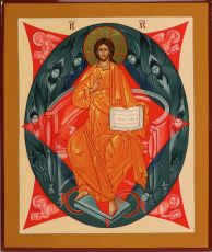 Рукописная Икона Спас в Силах 21х25 см