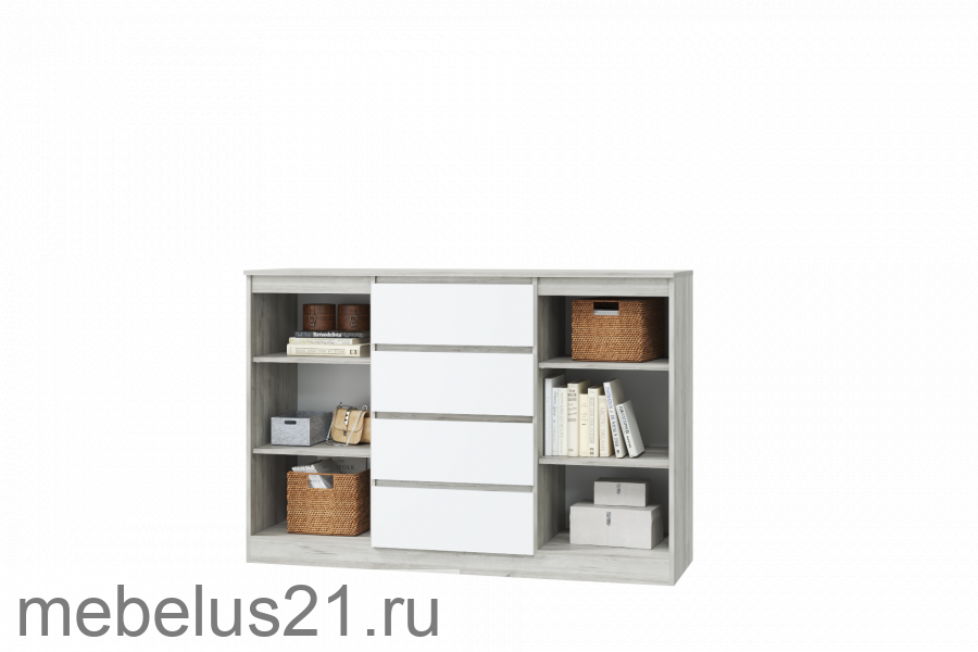 Комод 4 ящика и 2 двери Лори