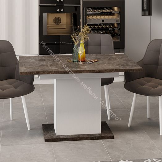 Стол раздвижной «Детройт» Тип 4 - 009.005.000 Белый, Ателье темный