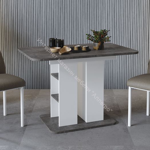 Стол обеденный «Мюнхен» Тип 2 Белый Ясень, Ателье темный