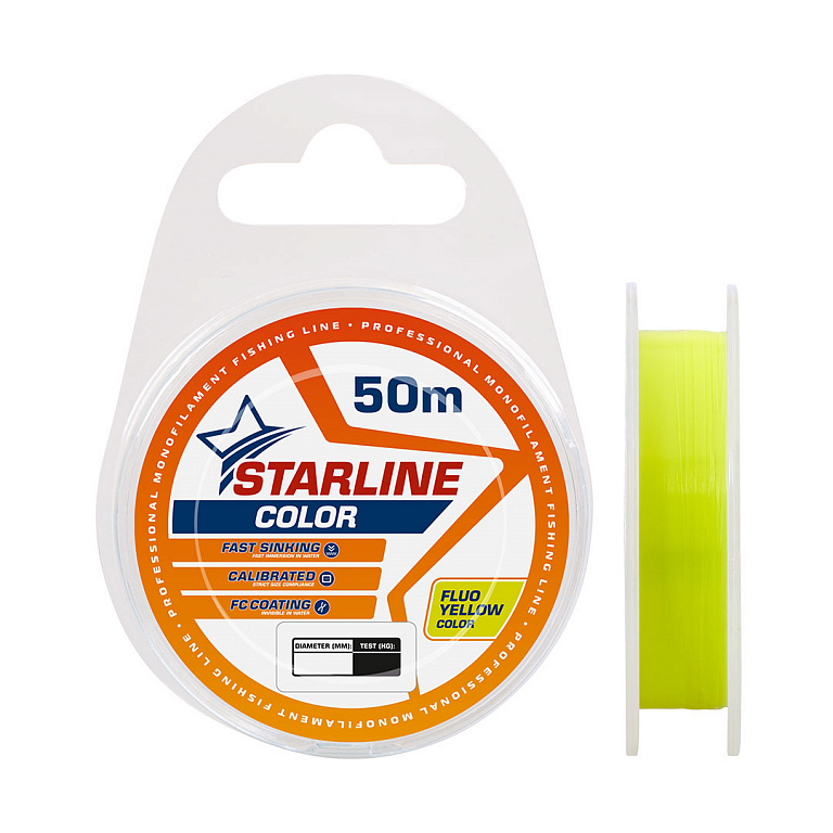 Полиамидная леска Starline "Color" fluo-yellow 50 м.