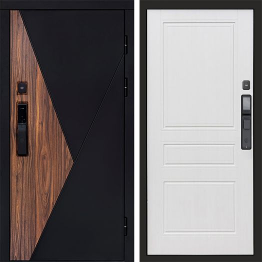 Входная дверь ВДК Матрикс с электронным замком - Классика Белое дерево