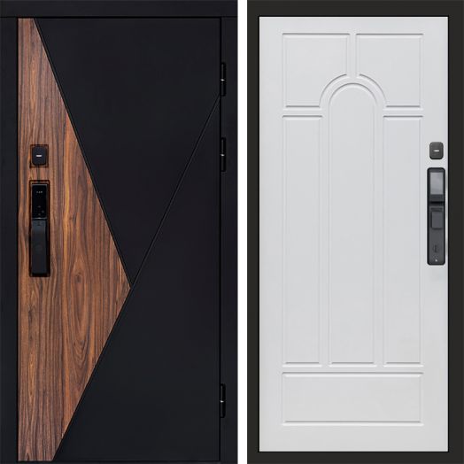 Входная дверь ВДК Матрикс с электронным замком - Арка Белое дерево