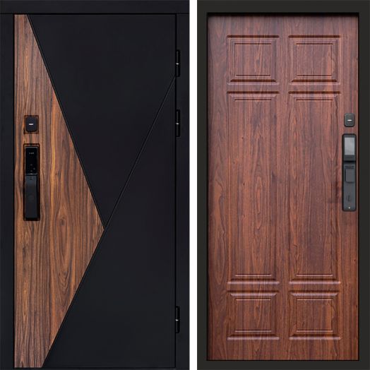 Входная дверь ВДК Матрикс с электронным замком - Орех премиум