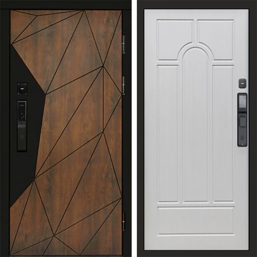 Входная дверь ВДК Геометрия с электронным замком - Арка Лиственница