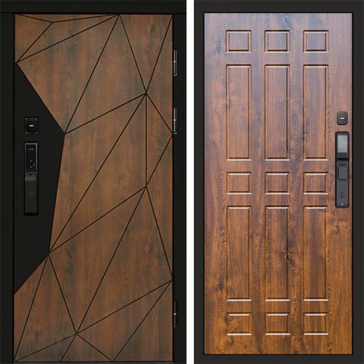 Входная дверь ВДК Геометрия с электронным замком - Спарта Дуб