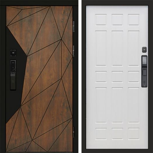 Входная дверь ВДК Геометрия с электронным замком - Спарта Лиственница