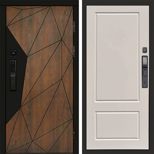 Входная дверь ВДК Геометрия с электронным замком - Марсель Слоновая кость