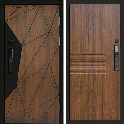 Входная дверь ВДК Геометрия с электронным замком - Мастино Дуб