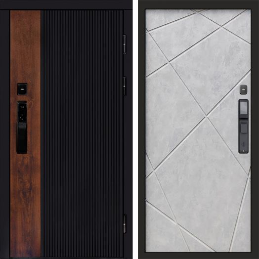 Входная дверь ВДК Престиж с электронным замком - Лучи Бетон светлый