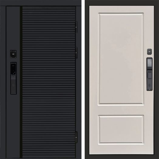 Входная дверь ВДК Блэк Лайн с электронным замком - Марсель Слоновая кость