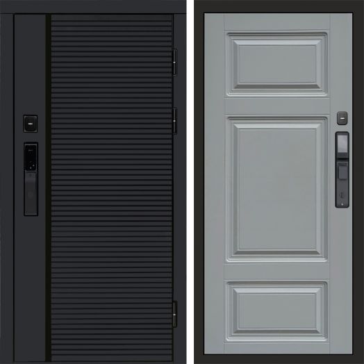 Входная дверь ВДК Блэк Лайн с электронным замком - Лион Грей софт