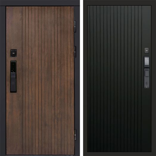 Входная дверь ВДК Твист Ультра с электронным замком - Flat Черный кварц