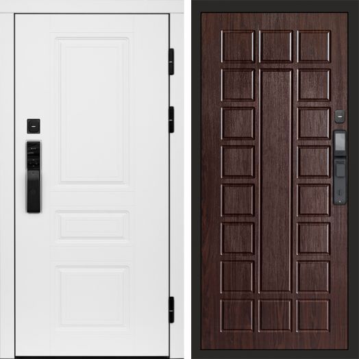Входная дверь ВДК Орегон Вайт с электронным замком - Престиж Венге
