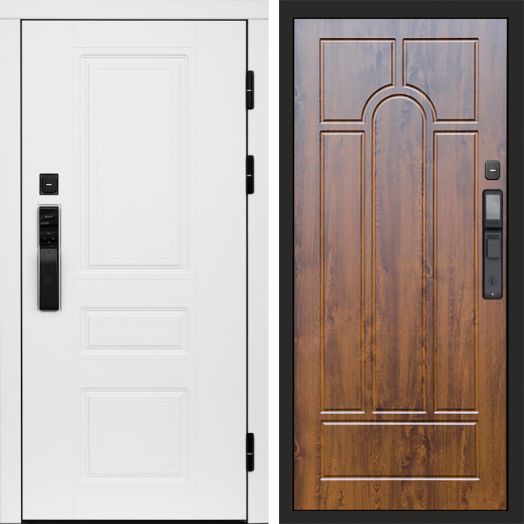 Входная дверь ВДК Орегон Вайт с электронным замком - Арка Дуб