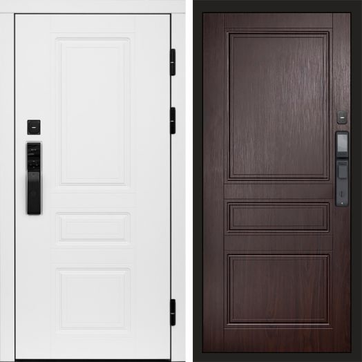 Входная дверь ВДК Орегон Вайт с электронным замком - Класскика Венге