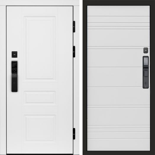 Входная дверь ВДК Орегон Вайт с электронным замком - White line