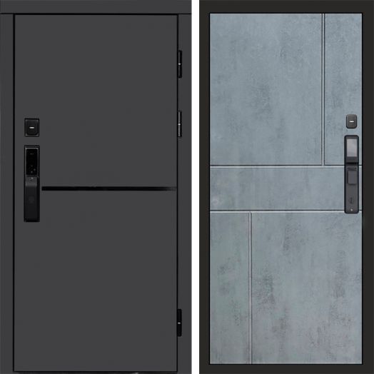 Входная дверь ВДК Тренд Графит с электронным замком - Горизонт Бетон темный