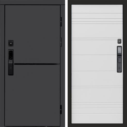 Входная дверь ВДК Тренд Графит с электронным замком - White line