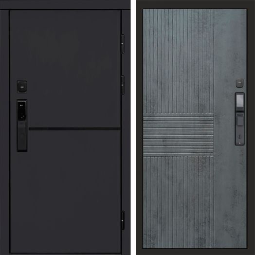 Входная дверь ВДК Тренд Блэк с электронным замком - Мастино Бетон темный
