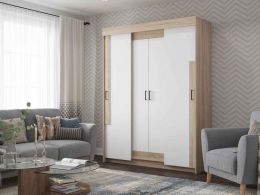 Шкаф-купе Victor (ш1600*г526*в2100мм) Сонома-Белый