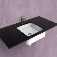 Встраиваемая снизу раковина Flaminia Miniwash 40 35х35х12 см схема 1