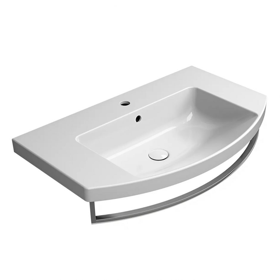 Изображение Раковина подвесная/встраиваемая GSI NORM 8644111 80х50 см белая глянцевая