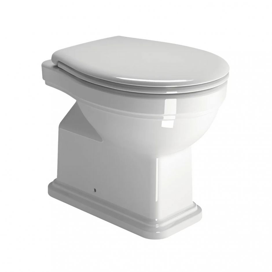 Изображение Унитаз приставной GSI CLASSIC 871011 540 мм х 370 мм, слив в пол, для крепежа FVB, белый глянцевый