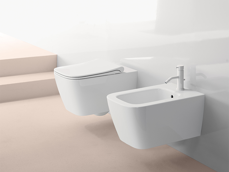 Безободковый унитаз подвесной GSI NUBES 961511 350 мм х 550 мм, без крепления, белый глянцевый ФОТО