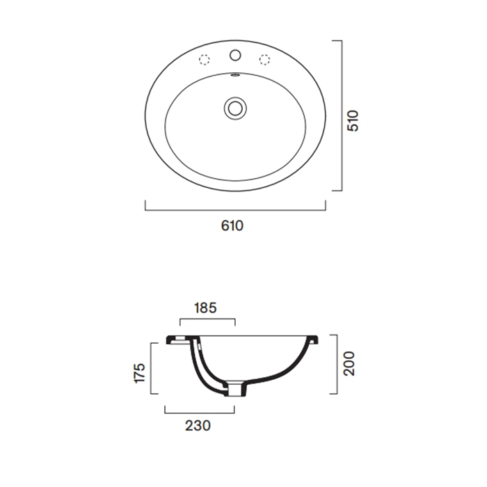 Раковина Catalano Italy 725611001 61x51 см встраиваемая с 1 отверстием цвет белый глянцевый ФОТО