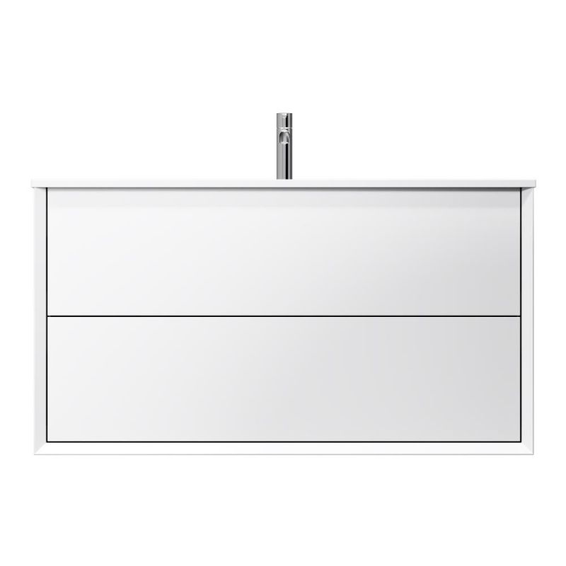 Тумба с умывальником AM.PM Libre, подвесная, 100 см, 2 ящика, белый матовый M60-FHX1002WM-WPC100SWM