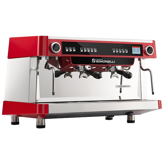 Кофемашина автоматическая Nuova Aurelia VOL XT 2Gr 220V red+PID+high groups+LED+Group Display+Double wall steam wand