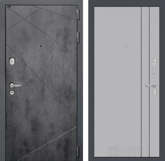 Входная дверь Лабиринт ЛОФТ - 10 Серый софт рельеф