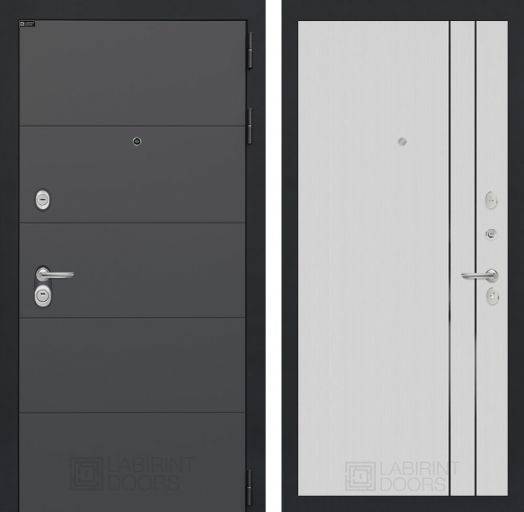 Входная дверь Лабиринт АРТ - 10 Белый софт рельеф