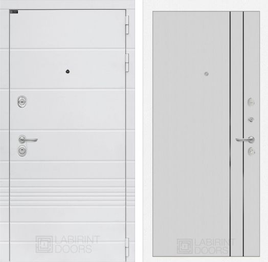 Входная дверь Лабиринт ТРЕНДО - 10 Белый софт рельеф