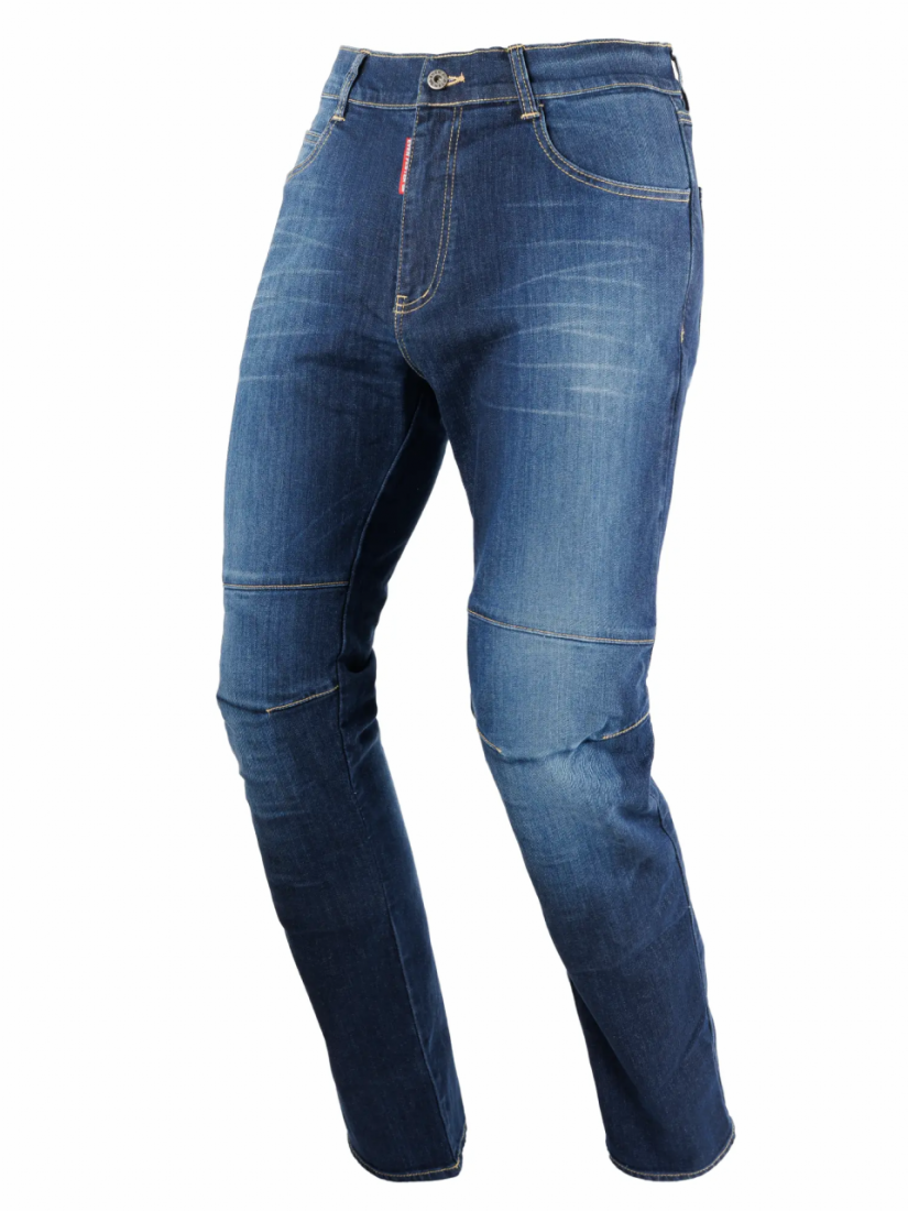 EF56 Мотоджинсы SPIDER LITE, муж., Regular fit, стрейч, Синий, Enzim wash