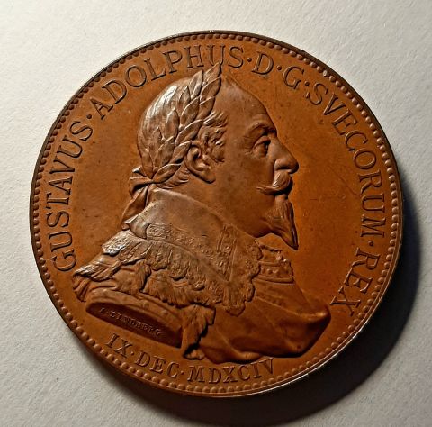 медаль 1894 Швеция UNC Густав II Адольф MS Редкость