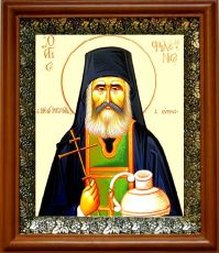 Икона Филумен Палестинский в киоте с басмой Виноградная Лоза (UV-печать)(31099)