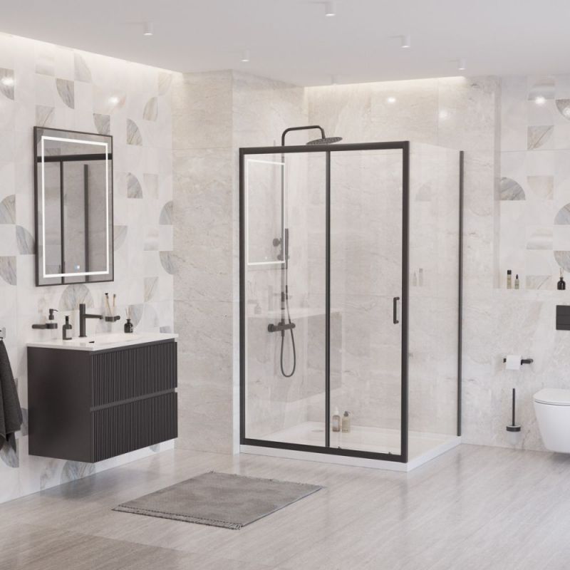 Душевой уголок BelBagno UNO-195-AH-1-110/80-C-NERO