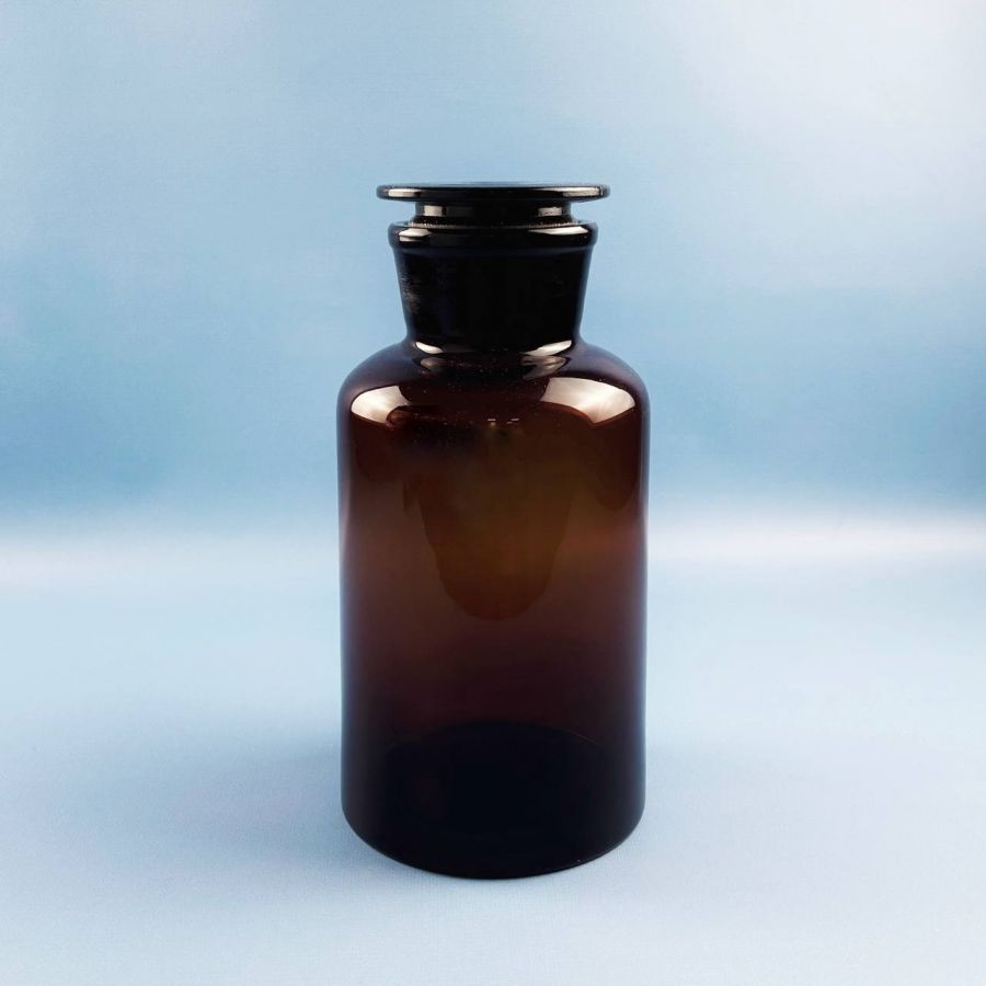 Склянка (штанглас) Labdevices, 2500 мл, темное стекло, с притёртой пробкой, широкое горло