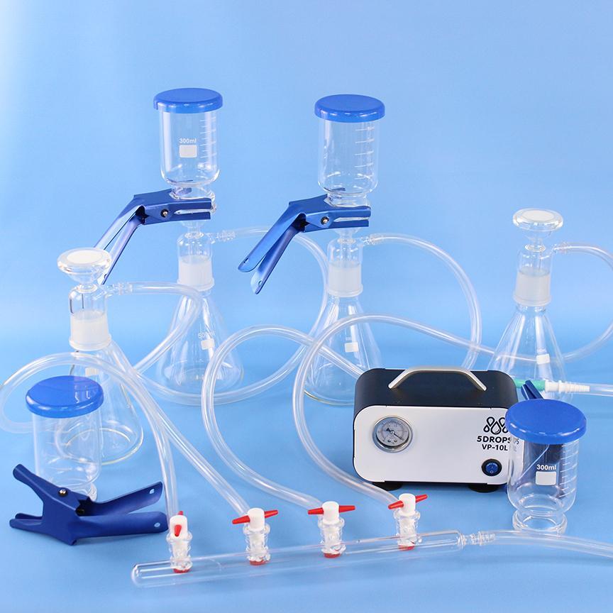 Многоканальная система вакуумной фильтрации Labdevices: "Multi-Filter Manifold" на 4 установки по 500 мл + мембранный насос VP-10