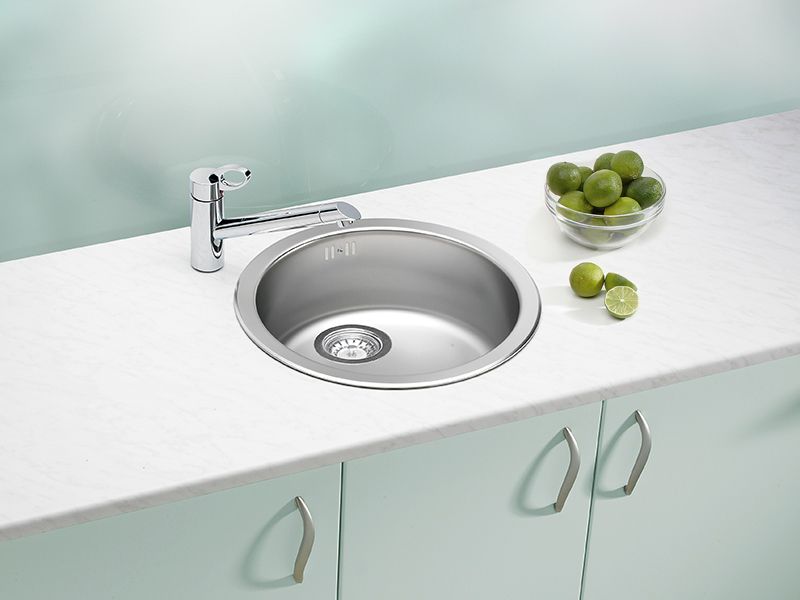 Мойка для кухни Alveus FORM 10 LEI-90 FI 450 в комплекте с сифоном 45х45 см ФОТО