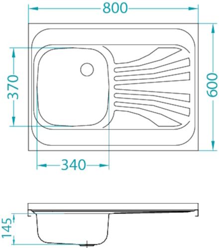Мойка для кухни Alveus GENESIS PRIMAL 010L-LGI-60 без выпуска и сифона 80х60 см ФОТО