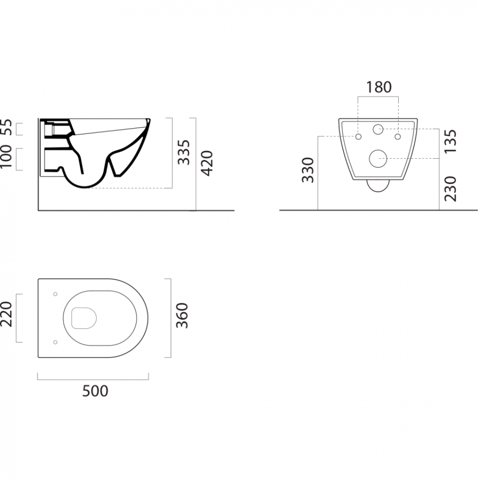 Унитаз подвесной GSI Modo+  8415 54 x 37 Swirlflush ФОТО