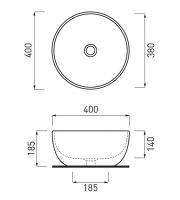 Накладная раковина Cielo Shui SHBA40 40х40 схема 2