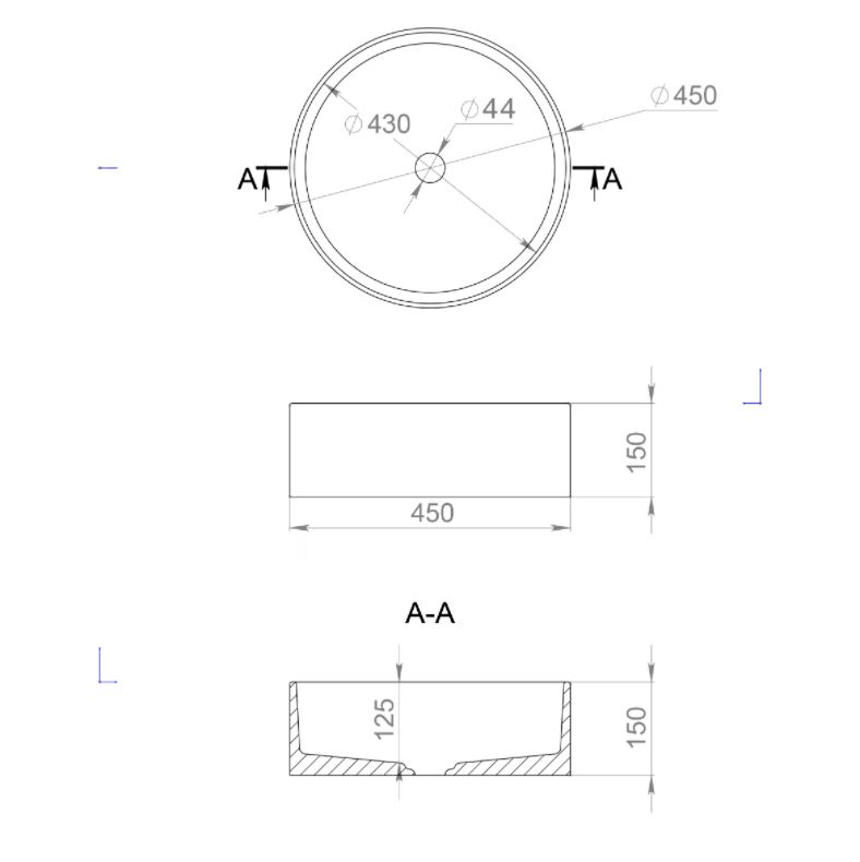 Белая накладная раковина Salini Armonia 202 45х45 ФОТО