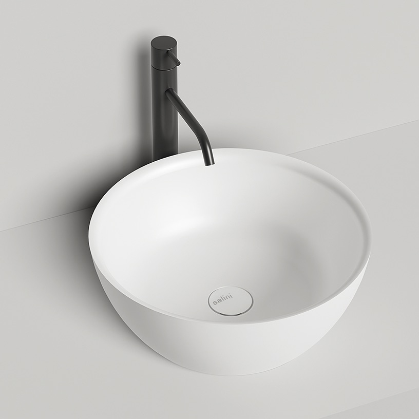 Изображение Белая круглая раковина из искусственного камня Salini Alda 310 43x43 см