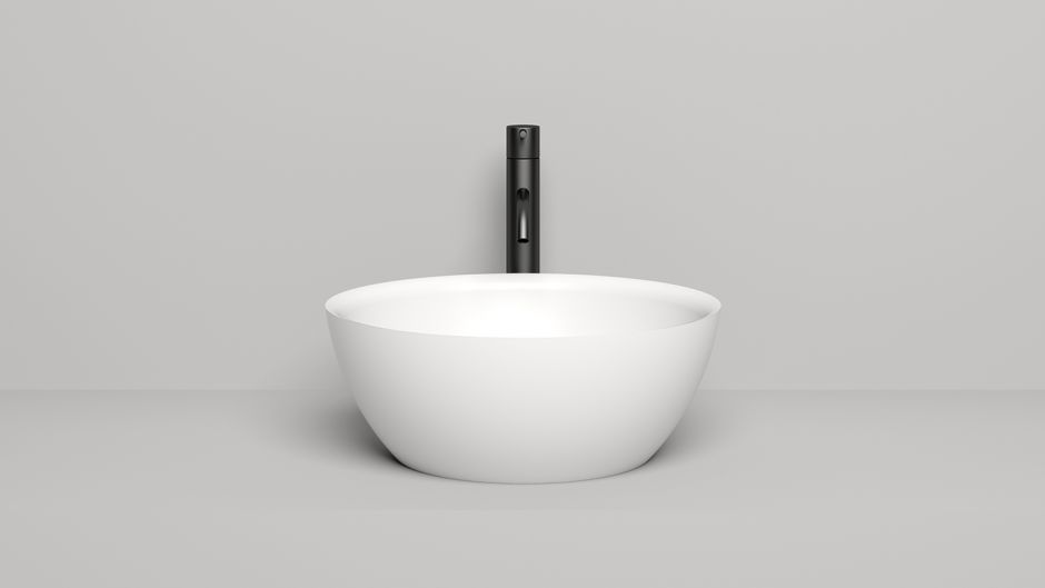 Белая круглая раковина из искусственного камня Salini Alda 310 43x43 см ФОТО