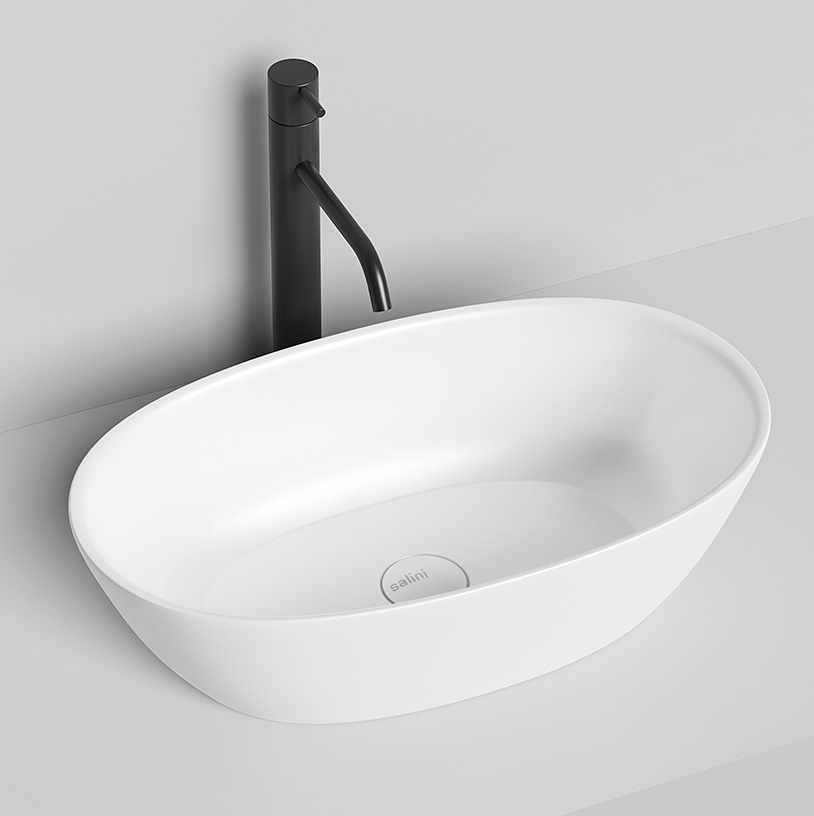 Изображение Белая овальная раковина Salini Sofia накладная 56х34