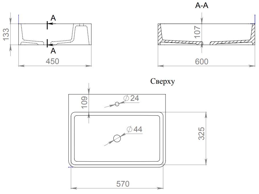Белая накладная раковина Salini Ottavia 60х45 ФОТО